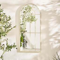 Furniturebox Uk Somerset Cream Medium Arched Window 90X40Cm Garden Mirror - thumbnail 2