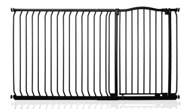 Safetots Extra Tall Curved Top Safety Gate, 171Cm - 180Cm, Matt Black, Extra Tall 100Cm In Height, Pressure Fit Stair Gate - image 1