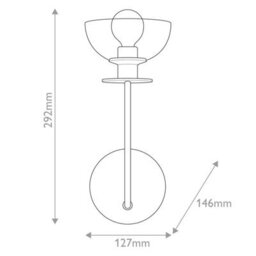 Luminosa Lighting Elstead Alora Mood Sylvia Wall Lamp Contemporary Brushed Gold 1X E14 - thumbnail 3