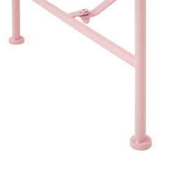 Beliani Pink Metal 2-Seater Bench And Side Table Set With Flared Armrests - Bistro Style Outdoor Seating - thumbnail 7