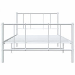 Berkfield Metal Bed Frame With Headboard And Footboard White 107X203 Cm - thumbnail 6