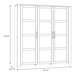 Furniture To Go Bohol 3 Door Large Display Cabinet In Riviera Oak/grey Oak - thumbnail 7