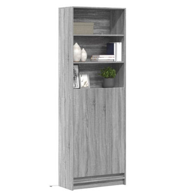 Berkfield Highboard With Led Grey Sonoma 69X32.5X200 Cm Engineered Wood - image 1