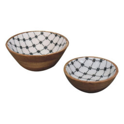 Artisan Furniture Solid Wood 2X Lacquered Flower Bowl Set - thumbnail 3
