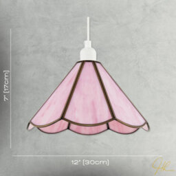 Happy Homewares Classic Soft Blush Pink Tiffany Glass Easy Fit Pendant Lighting Shade - thumbnail 7