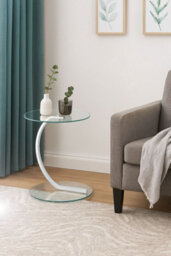 Aspect Furniture Merlin Clear Glass Round Table - thumbnail 4