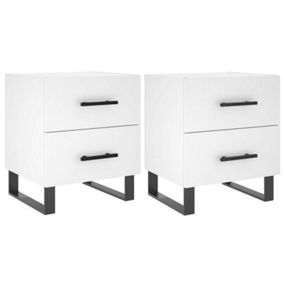 Berkfield Modern Bedside Cabinets 2 Pcs White 40X35X47.5 Cm Engineered Wood - image 1