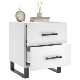Berkfield Modern Bedside Cabinets 2 Pcs White 40X35X47.5 Cm Engineered Wood - thumbnail 4