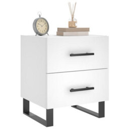 Berkfield Modern Bedside Cabinets 2 Pcs White 40X35X47.5 Cm Engineered Wood - thumbnail 3