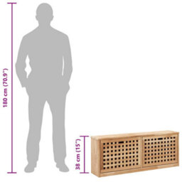 Walplus Shoe Storage Bench 94X20X38 Cm Solid Walnut Wood - thumbnail 9