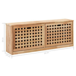 Walplus Shoe Storage Bench 94X20X38 Cm Solid Walnut Wood - thumbnail 8