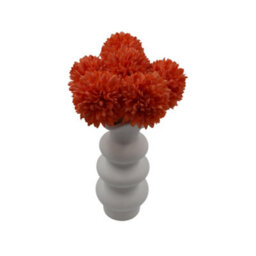 Woodside Home Living Artificial Chrysanthemum Ball Flowers - Orange Set Of 6