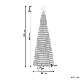 Beliani Floor Christmas Decoration Smart Led With App Saarloq Christmas Tree 160 Cm Green - thumbnail 3