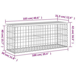 Walplus Garden Bench Gabion Design 103X31.5X42 Cm Impregnated Wood Pine - thumbnail 8