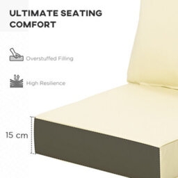 Outsunny Outdoor Seat And Back Cushion Set, Deep Seating Chair Cushion, Beige - thumbnail 5