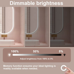 Probaty Bathrooms Oval Mirror 50X70Cm With 3-Color Led Illuminated,touch Sensor,anti-Fog Ip44,wall Backlit Vanity Runway Mirror - thumbnail 4