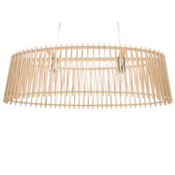 Beliani Boho Light-Brown Mdf Pendant Lamp With Two Bulbs, Matt Finish, W80 X D25 X H124 Cm - thumbnail 3
