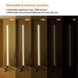 Corner Rgb Led Floor Lamp, Black Aluminium, Remote Control, Colour Changing, 140 Cm - thumbnail 6
