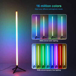 Corner Rgb Led Floor Lamp, Black Aluminium, Remote Control, Colour Changing, 140 Cm - thumbnail 3