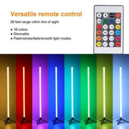 Corner Rgb Led Floor Lamp, Black Aluminium, Remote Control, Colour Changing, 140 Cm - thumbnail 4