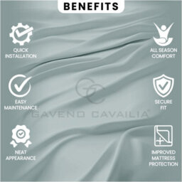 Gc Gaveno Cavailia Plain Dyed Fitted Bedsheet Super King Duck Egg Super Soft & Comfy Non Iron Fitted Sheet - thumbnail 4