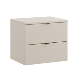 Impact Furniture Bathroom Vanity Unit 600mm Wall Cabinet With Worktop Floating 2 Drawer Cashmere Beige Modern Countertop Unit Slab Front Dalia - thumbnail 6