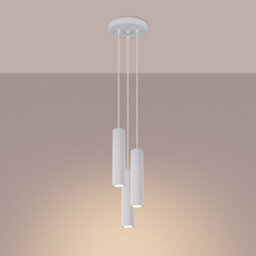 Sollux Lighting Karbon Aluminum White 3 Lights Minimalist Pendant Ceiling Light - thumbnail 3