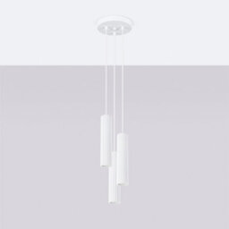 Sollux Lighting Karbon Aluminum White 3 Lights Minimalist Pendant Ceiling Light - thumbnail 2