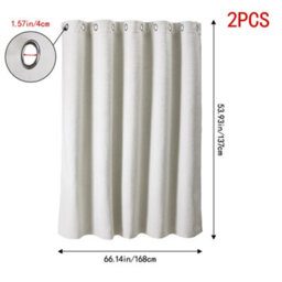 Living And Home White 2-Piece Blackout Chenille Blinds, 168Cm X 137Cm - thumbnail 9