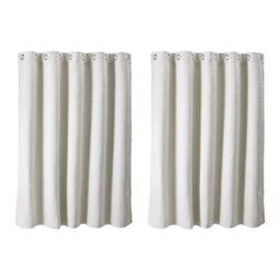 Living And Home White 2-Piece Blackout Chenille Blinds, 168Cm X 137Cm - thumbnail 1