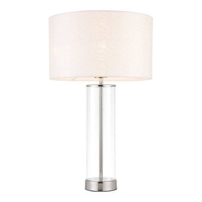 Luminosa Lighting Luminosa Lessina Table Lamp White, Polished Nickel, E27