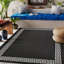 RugsX Carpet Sisal Flat 49373690 Greek Black Cream 200X290 Cm - thumbnail 1