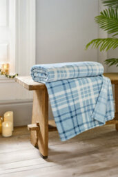 Deyongs Snuggle Check Throw  240Gsm Coral Fleece Printed