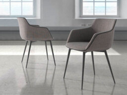 Angel Cerda Stylish Dark Grey Fabric Dining Chair - thumbnail 2