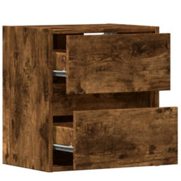 Berkfield Tv Wall Cabinets With Led Lights 2 Pcs Smoked Oak 41X31X45 Cm - thumbnail 9
