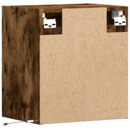 Berkfield Tv Wall Cabinets With Led Lights 2 Pcs Smoked Oak 41X31X45 Cm - thumbnail 8
