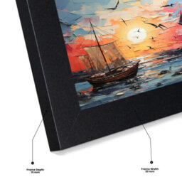 "AK Frames Sleek 16X8"" Black Thin Modern Picture Frame - Slim And Design For Posters, Prints And Photos - Elegant Wall Frame Decor" - thumbnail 7