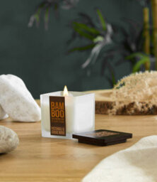 Heart and Home Bamboo Patchouli & Guaiac Wood Small Soy Candle  - 20 Hours Burn - Crackling Wick - thumbnail 2