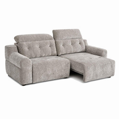 Furnishings For Less UK Harrington Grey Electric Sofa Bed Chenille Adjustable Headrests - image 1