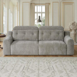 Furnishings For Less UK Harrington Grey Electric Sofa Bed Chenille Adjustable Headrests - thumbnail 6