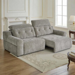 Furnishings For Less UK Harrington Grey Electric Sofa Bed Chenille Adjustable Headrests - thumbnail 3