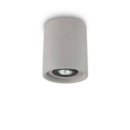 Ideal Lux Oak 1 Light Round Surface Mounted Downlight Light Grey - thumbnail 1