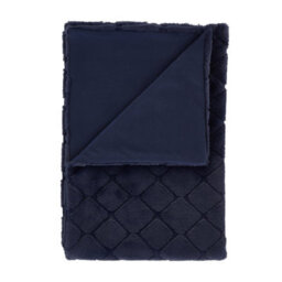 Catherine Lansfield Downstairs Living Cosy Diamond Soft 130X170Cm Blanket Throw Navy - thumbnail 3