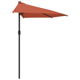 Walplus Balcony Parasol With Aluminium Pole Terracotta 270X144X222 Cm Half - thumbnail 4