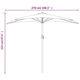 Walplus Balcony Parasol With Aluminium Pole Terracotta 270X144X222 Cm Half - thumbnail 9