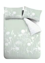Catherine Lansfield Meadowsweet Floral Reversible Super King Duvet Cover Set With Pillowcases Green - thumbnail 4