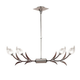 Luminosa Lighting Luminosa Holland Telescopic Linear Pendant Line 4 Light G9, Polished Chrome, Wenge - thumbnail 1