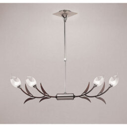 Luminosa Lighting Luminosa Holland Telescopic Linear Pendant Line 4 Light G9, Polished Chrome, Wenge - thumbnail 2