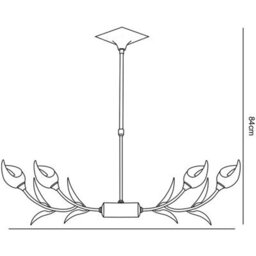 Luminosa Lighting Luminosa Holland Telescopic Linear Pendant Line 4 Light G9, Polished Chrome, Wenge - thumbnail 7