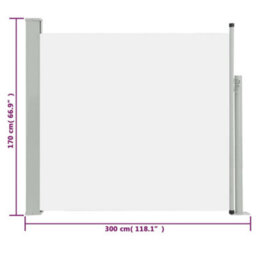 Berkfield Patio Retractable Side Awning 170X300 Cm Cream - thumbnail 8